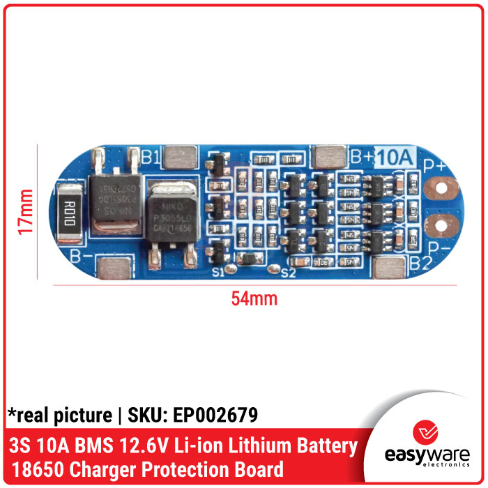 BMS 3S 10A 12V 18650 Lithium Battery Charger Board Protection Module - Gambar 3