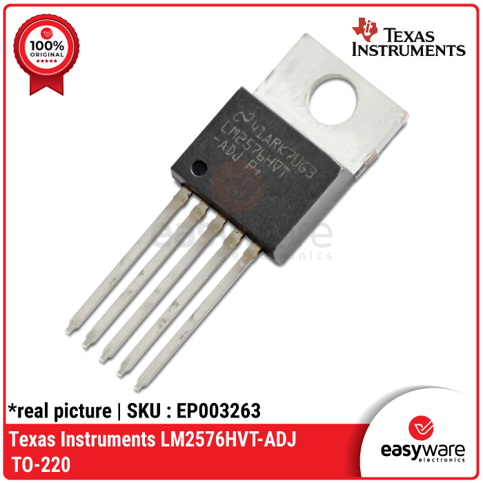 Texas Instruments LM2576HVT-ADJ – Regulator Tegangan Step-Down 3A Adjustable (TO-220)