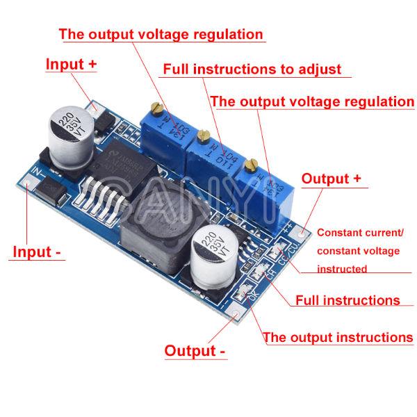 LM2596 Step Down 3A Adjustable Charger Module Constant Current & Voltage - Gambar 4