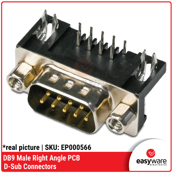 Connector DB9 Right Angle RS232 Serial DB9 PCB Siku Male Female - Gambar 4