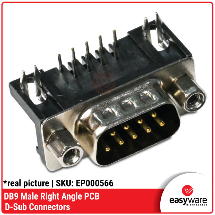 Connector DB9 Right Angle RS232 Serial DB9 PCB Siku Male Female - Gambar 3