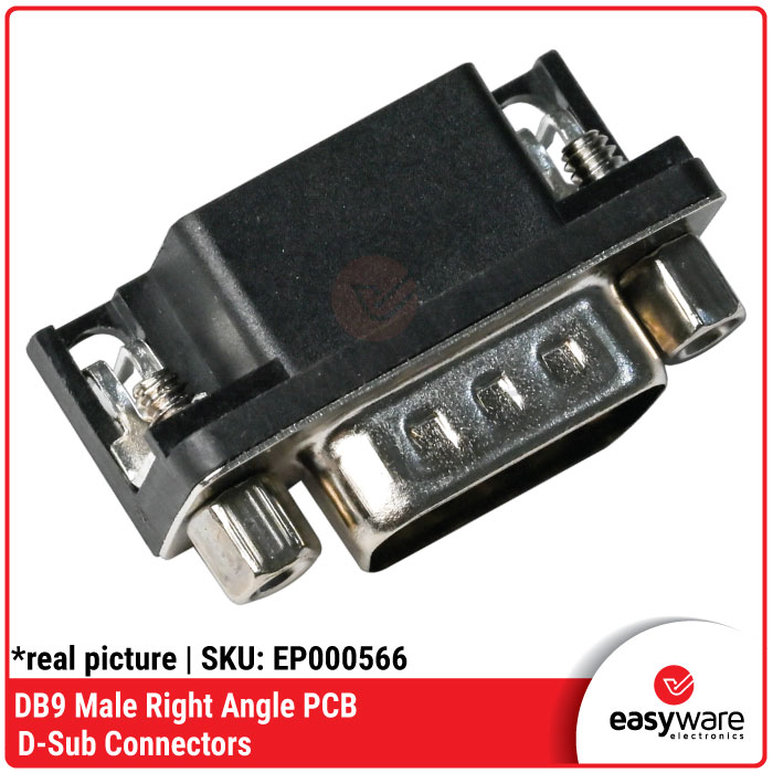 Connector DB9 Right Angle RS232 Serial DB9 PCB Siku Male Female - Gambar 2