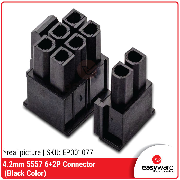 4.2mm 5557 6+2P Connector (Black)