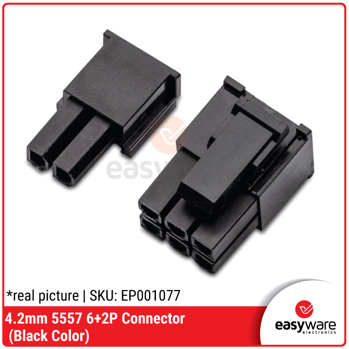 4.2mm 5557 6+2P Connector (Black) - Gambar 3