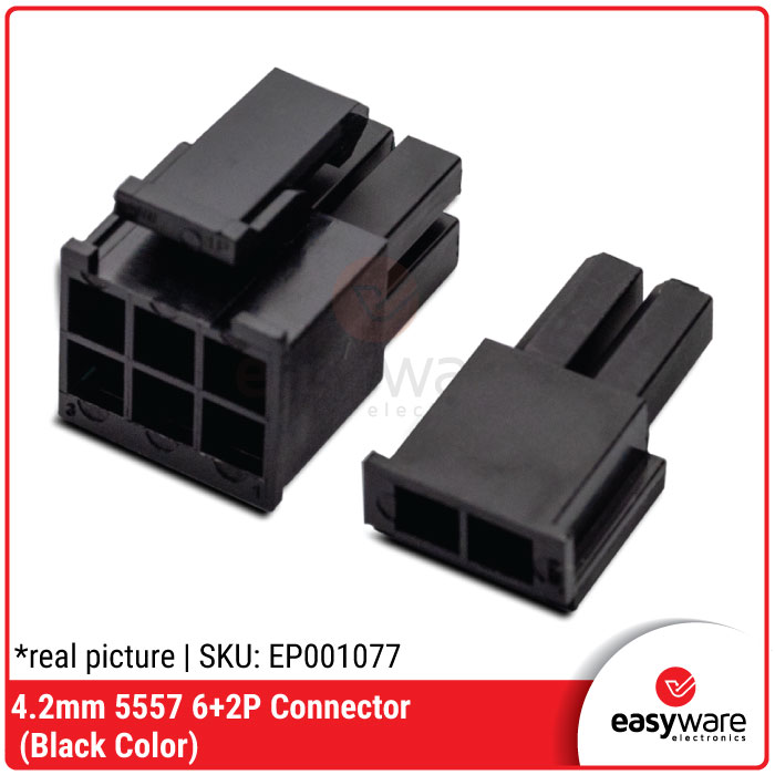 4.2mm 5557 6+2P Connector (Black) - Gambar 2