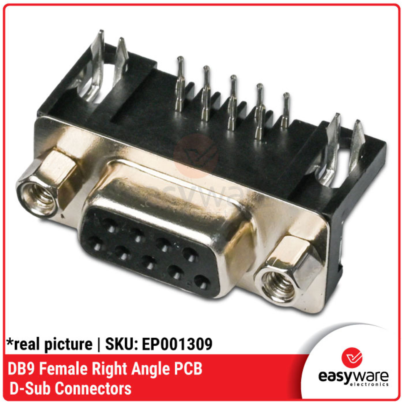 Connector DB9 Right Angle RS232 Serial DB9 PCB Siku Male Female - Gambar 6