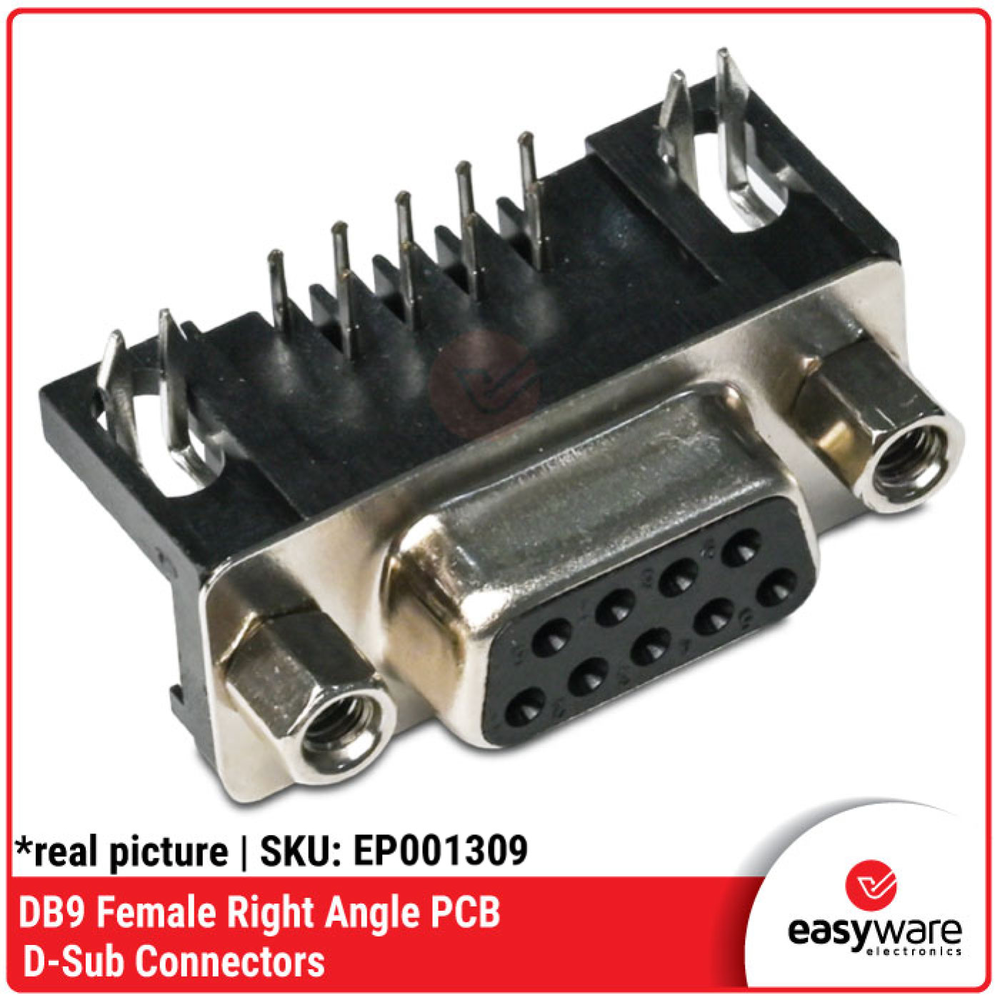 Connector DB9 Right Angle RS232 Serial DB9 PCB Siku Male Female - Gambar 7