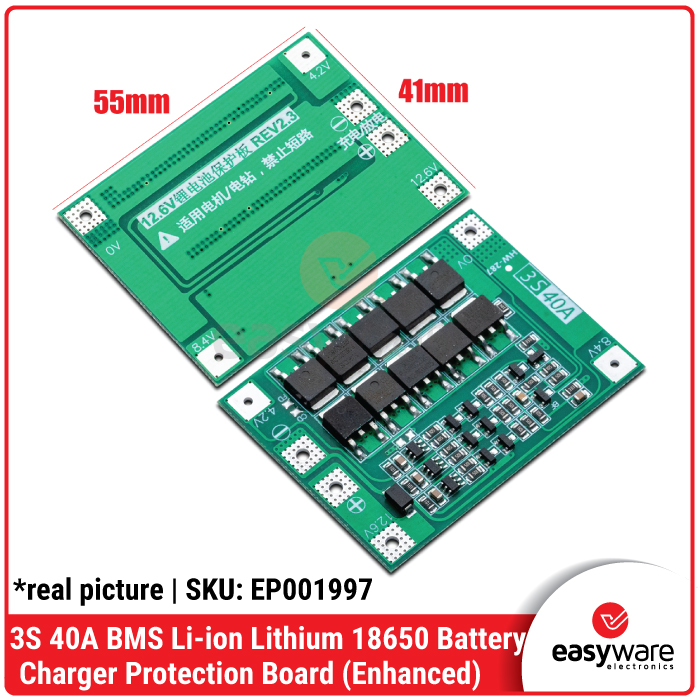 3S 40A BMS Li-ion Lithium 18650 Battery Charger Protection Enhanced Balanced - Gambar 2