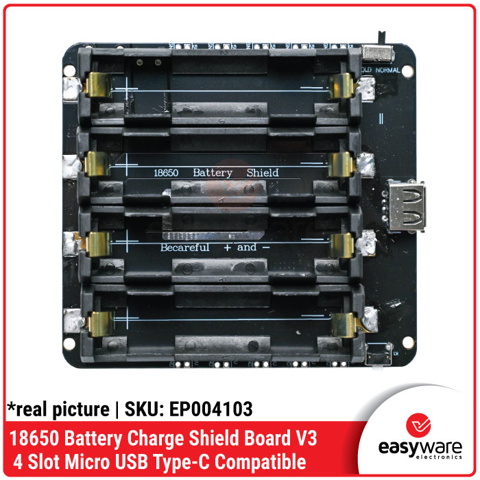 18650 Battery Charge Shield Board V3 1/2/4 Slot Micro USB Type-C 5V/2A 3V/1A Modul Power Bank DIY untuk Raspberry Pi Arduino ESP32 - Gambar 4