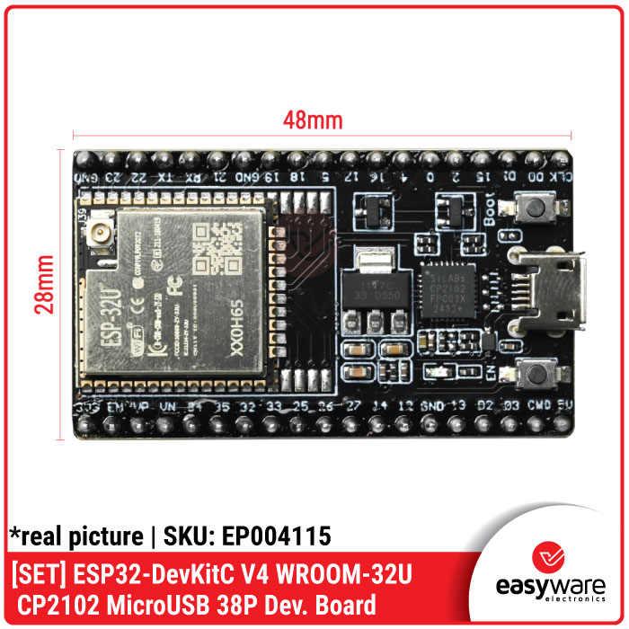 ESP32 DevKit V4 Type-C MicroUSB CP2102 ESP32-WROOM-32D ESP-32D ESP32-WROOM-32U ESP-32U — Development Board WiFi Bluetooth - Gambar 7