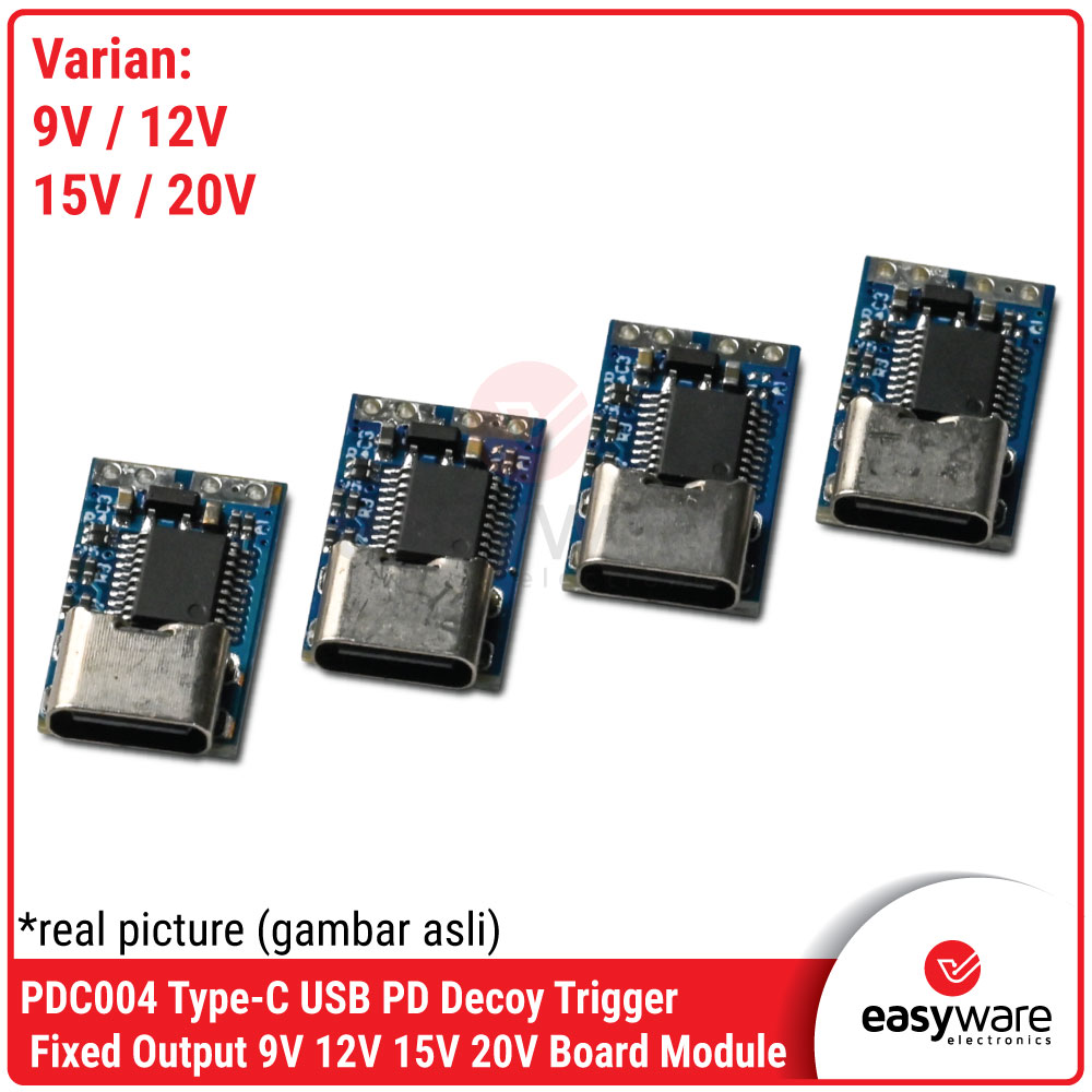 PDC004 USB-C PD Decoy Trigger Fixed Output 9V 12V 15V 20V — Modul Trigger USB PD Compact Compatible