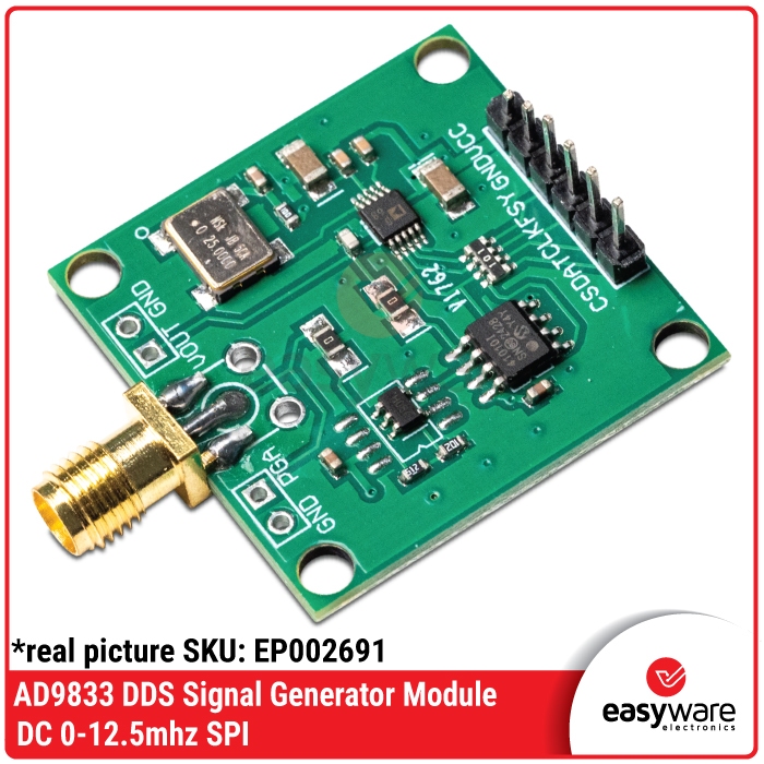 AD9833 DDS Signal Generator Module 0-12.5MHz SPI Sine Triangle Square Wave Arduino