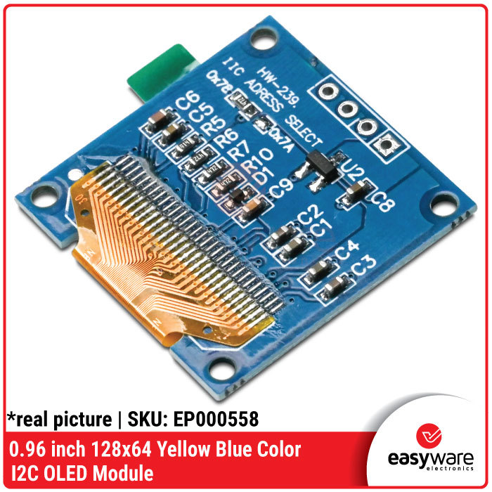 Modul OLED 0.96 Inch 128x64 I2C SPI SSD1306 White Blue Yellow Blue — Display Arduino ESP32 STM32 Compatible - Gambar 5