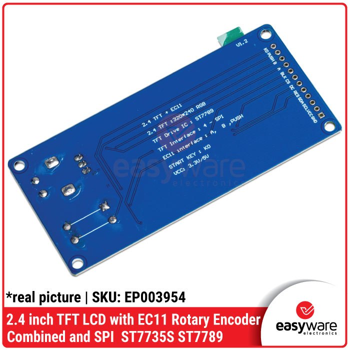 Layar TFT LCD 1.8 Inch / 2.4 Inch + Rotary Encoder EC11 - Modul Display SPI ST7735S ST7789 - Gambar 4
