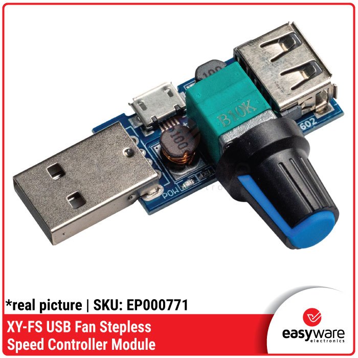XY-FS USB Fan Stepless Speed Controller — Modul Pengatur Kecepatan Kipas USB Plug and Play
