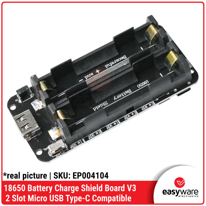 18650 Battery Charge Shield Board V3 1/2/4 Slot Micro USB Type-C 5V/2A 3V/1A Modul Power Bank DIY untuk Raspberry Pi Arduino ESP32 - Gambar 4