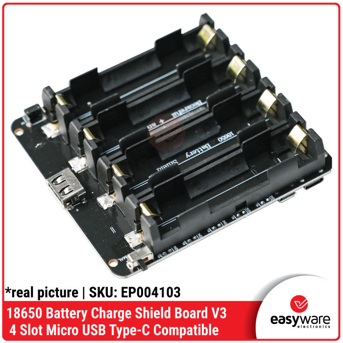 18650 Battery Charge Shield Board V3 1/2/4 Slot Micro USB Type-C 5V/2A 3V/1A Modul Power Bank DIY untuk Raspberry Pi Arduino ESP32 - Gambar 5