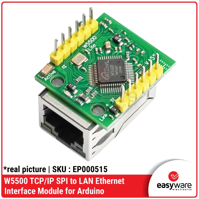 Modul W5500 SPI to LAN Ethernet TCP/IP 10/100Mbps RJ45 — Ethernet Shield Arduino ESP32 STM32 - Gambar 2