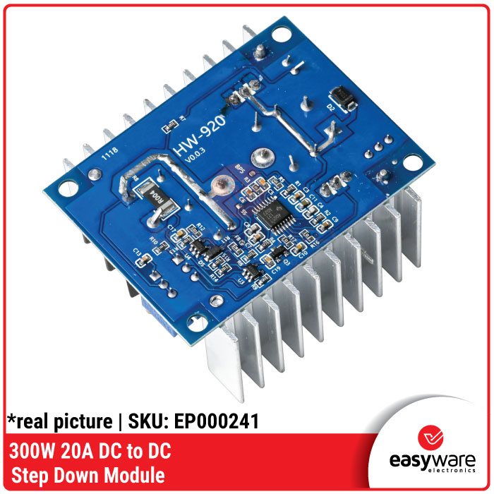 Modul DC-DC Step Down Buck Converter 300W 20A 6-40V Input 1.2-35V Output Adjustable — Power Supply DIY - Gambar 3