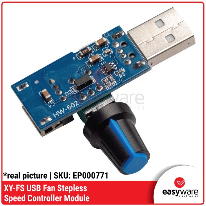 XY-FS USB Fan Stepless Speed Controller — Modul Pengatur Kecepatan Kipas USB Plug and Play - Gambar 3