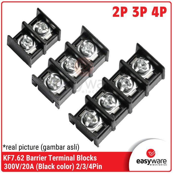 KF7.62 Terminal Block 2P 3P 4P 7.62mm Terminal Blok Pole KF 7.62 2 Pin 3 Pin 4 Pin 300V 20A
