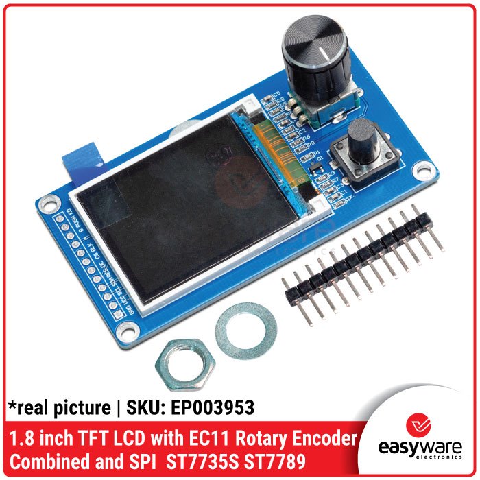 Layar TFT LCD 1.8 Inch / 2.4 Inch + Rotary Encoder EC11 - Modul Display SPI ST7735S ST7789 - Gambar 5