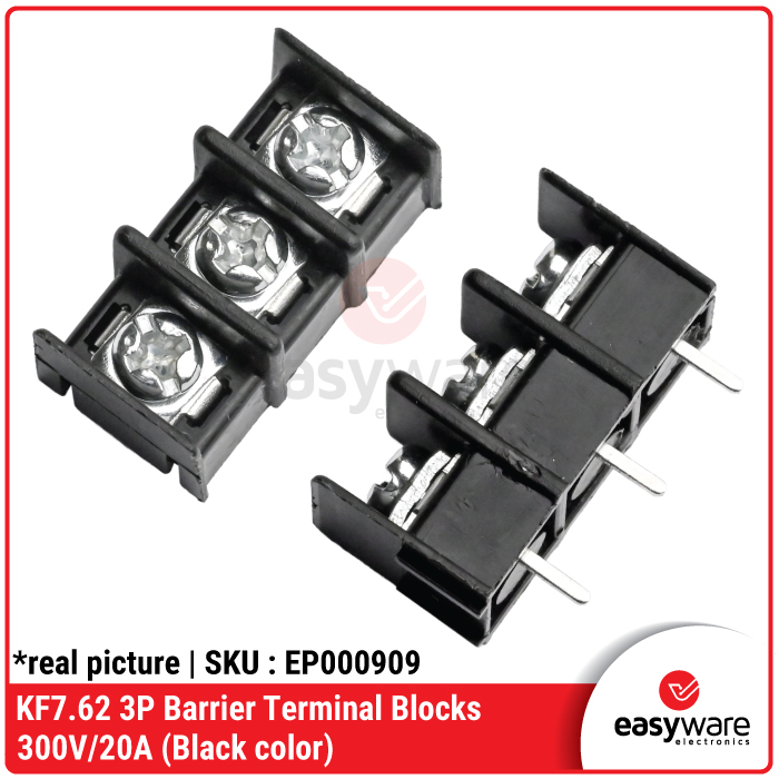 KF7.62 Terminal Block 2P 3P 4P 7.62mm Terminal Blok Pole KF 7.62 2 Pin 3 Pin 4 Pin 300V 20A - Gambar 3