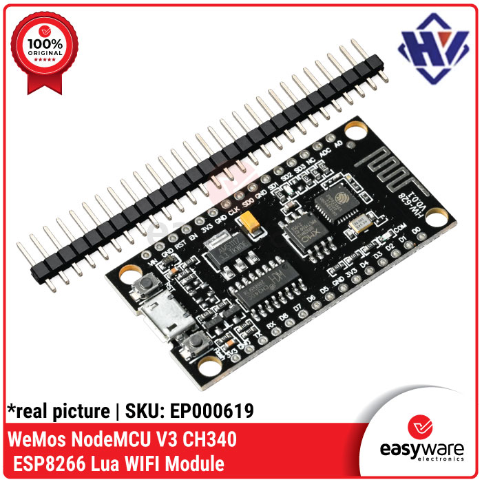 WeMos NodeMCU V3 CH340 ESP8266 Lua WIFI Module Extra Memory 32M Flash