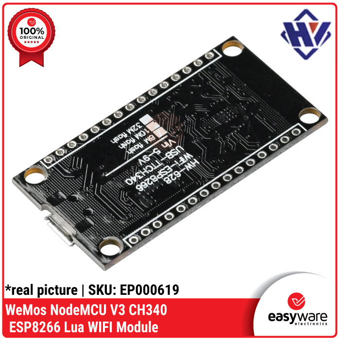 WeMos NodeMCU V3 CH340 ESP8266 Lua WIFI Module Extra Memory 32M Flash - Gambar 3