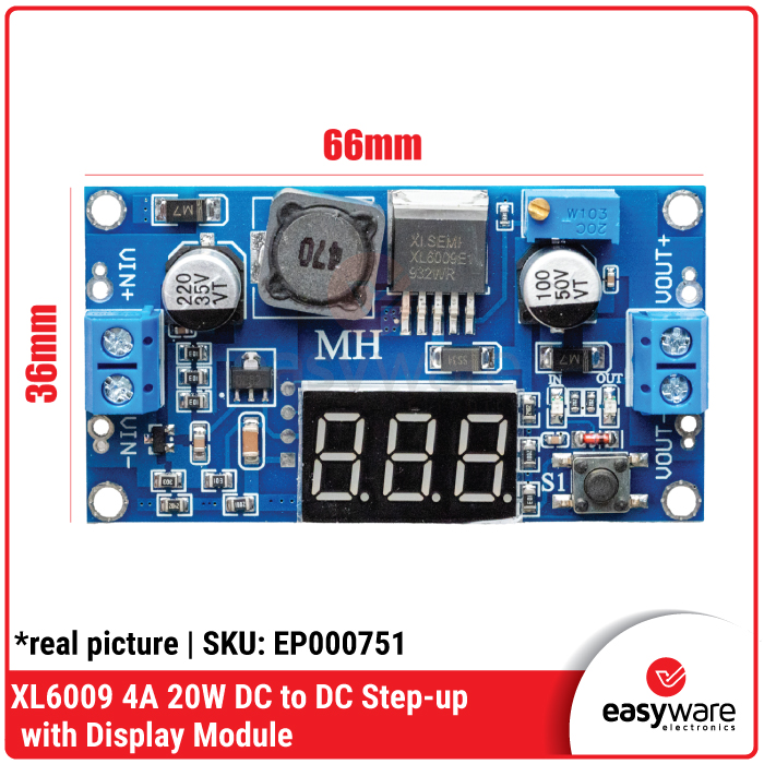 XL6009 4A 20W DC to DC Boost Step up with Display - Gambar 2