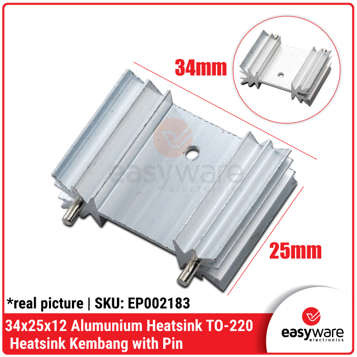 34x25x12mm Alumunium Heatsink Kembang for TO-220