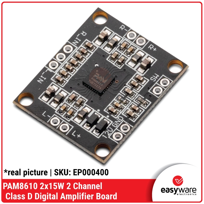 Modul PAM8610 2x15W Stereo Class D Digital Amplifier Board 12V — DIY Speaker Aktif Audio Compatible