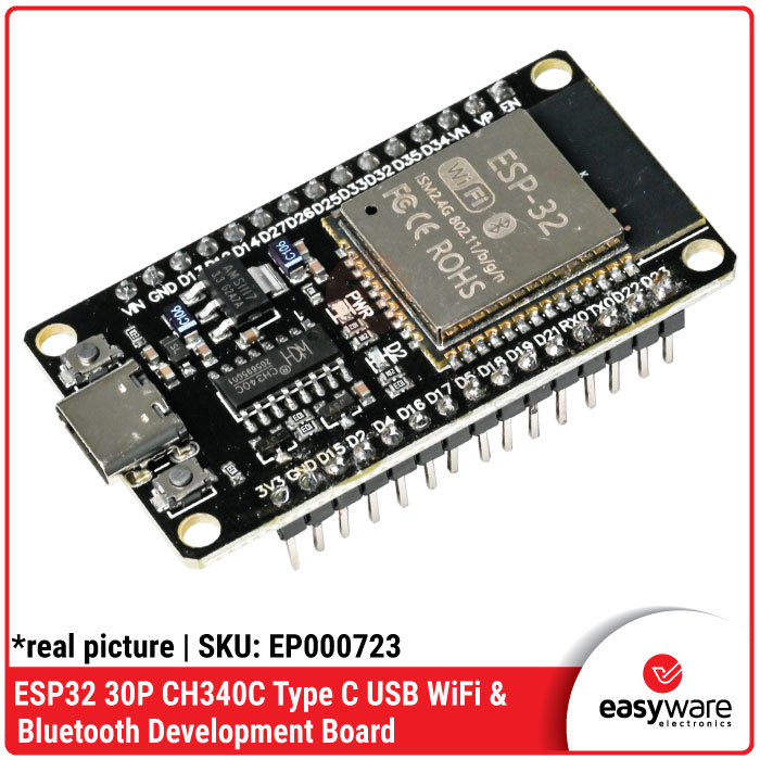 ESP32 ESP-32S 30P WiFi + Bluetooth Dual - CH340C CH9102x CP2102 Micro USB / Type C USB-C Board - Gambar 2