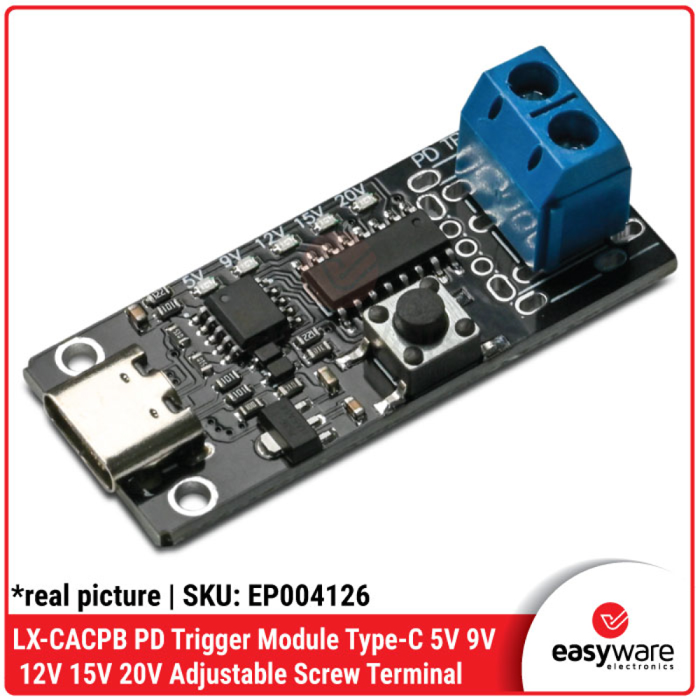 LX-CACPB USB-C PD Trigger 5V-20V Adjustable USB-A / Screw Terminal Output — DIY Power Supply PD Compatible - Gambar 4