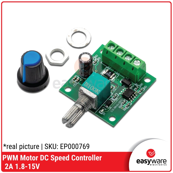 PWM DC Motor Speed Controller 2A 1.8V-15V – Pengatur Kecepatan Motor DC Mini