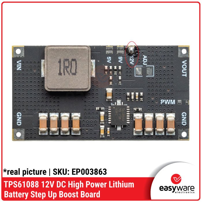 Modul TPS61088 DC Step-Up Boost Converter Li-Ion Battery 5V 9V 12V High Power — Power Supply Portable - Gambar 2