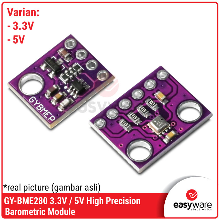 GY-BME280 Sensor Suhu Kelembaban Tekanan Udara I2C SPI 3.3V / 5V — High Precision Barometric Module Arduino ESP32