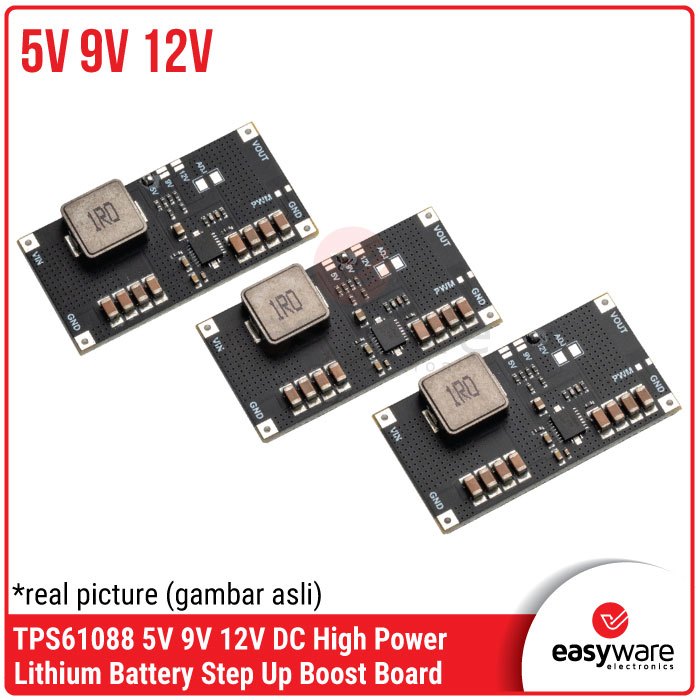 Modul TPS61088 DC Step-Up Boost Converter Li-Ion Battery 5V 9V 12V High Power — Power Supply Portable