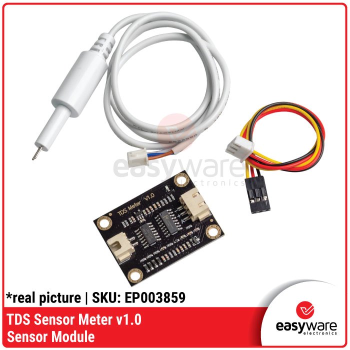 TDS Sensor Meter v1.0 Modul Sensor Kualitas Air 0-1000ppm Analog — Water Quality Monitor Arduino ESP32 Compatible