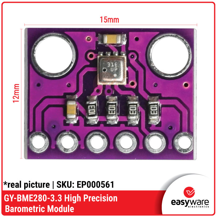 GY-BME280 Sensor Suhu Kelembaban Tekanan Udara I2C SPI 3.3V / 5V — High Precision Barometric Module Arduino ESP32 - Gambar 4