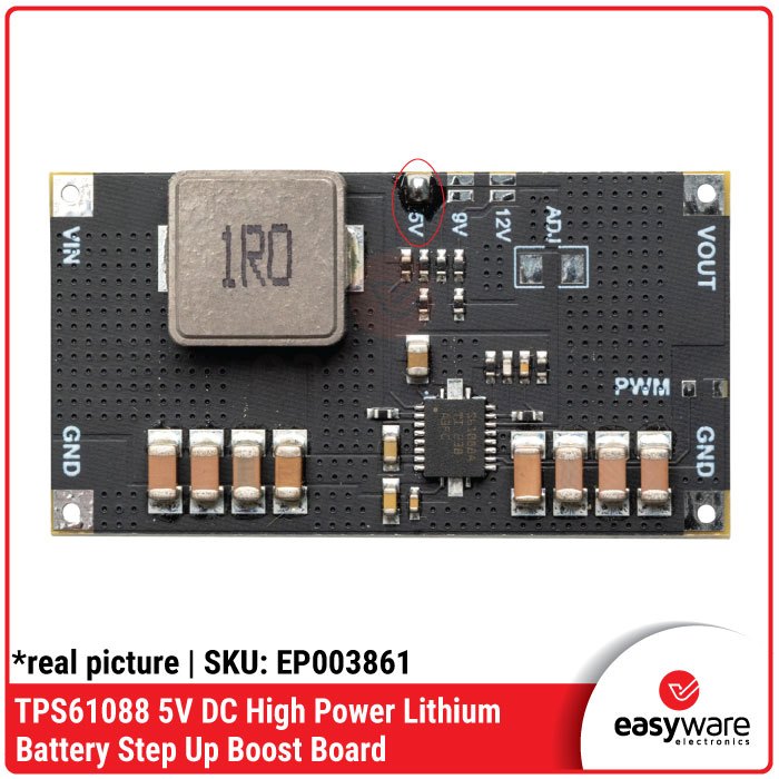 Modul TPS61088 DC Step-Up Boost Converter Li-Ion Battery 5V 9V 12V High Power — Power Supply Portable - Gambar 6