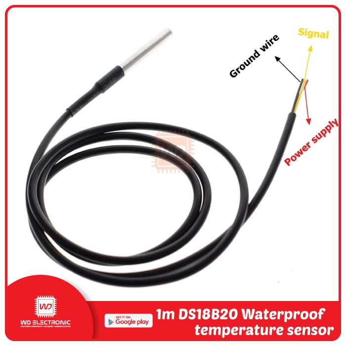 DS18B20 Water Proof Temperature 1m Kualitas Bagus - Gambar 2