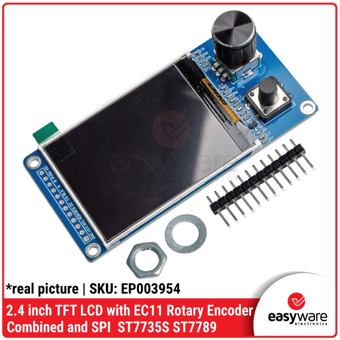 Layar TFT LCD 1.8 Inch / 2.4 Inch + Rotary Encoder EC11 - Modul Display SPI ST7735S ST7789 - Gambar 2