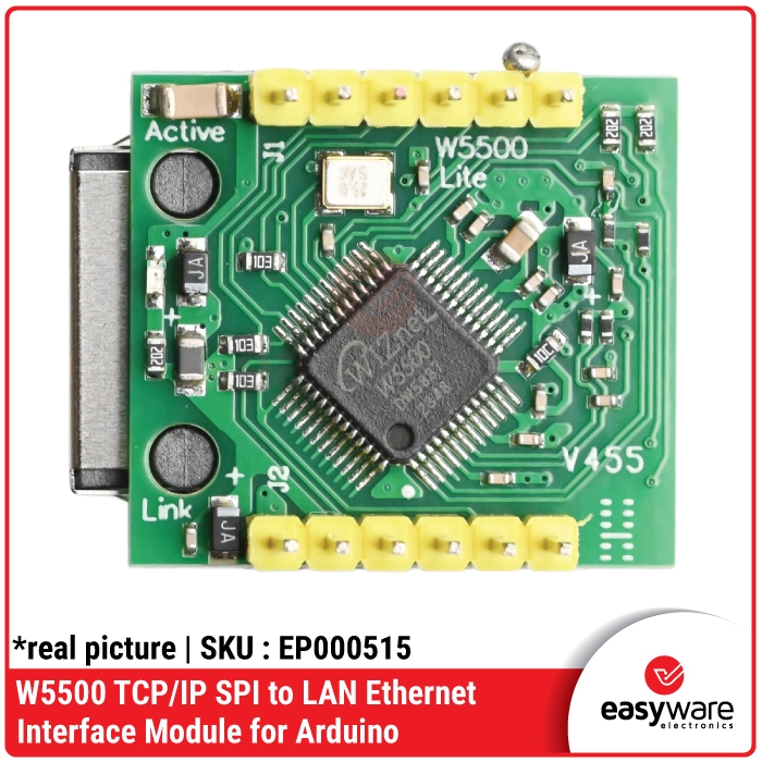 Modul W5500 SPI to LAN Ethernet TCP/IP 10/100Mbps RJ45 — Ethernet Shield Arduino ESP32 STM32 - Gambar 3