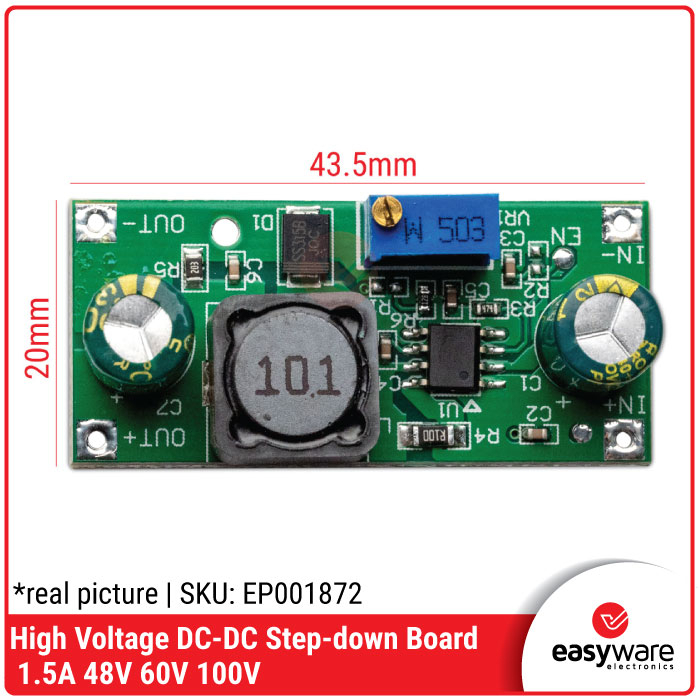 High Voltage DC-DC Step down 48V 60V 100V 1.5A Adj Step-down Module - Gambar 3