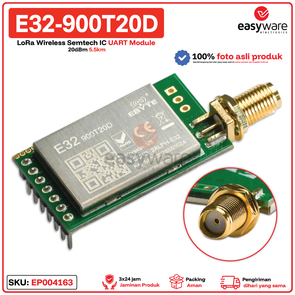EBYTE E32-900T20D E32 900T20D LoRa Wireless Semtech IC 20dBm 5.5km UART LoRa Module - Gambar 2