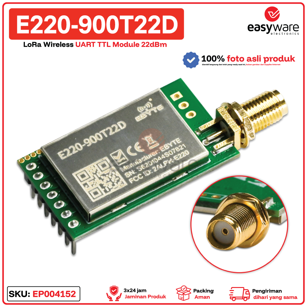 EBYTE E220-900T22D LoRa Wireless UART TTL Module 22dBm 900MHz 5km - Original Ebyte untuk IoT - Gambar 3
