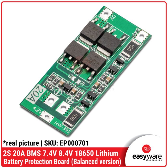 BMS 2S 20A 7.4V 8.4V 18650 Lithium battery protection board - Gambar 4