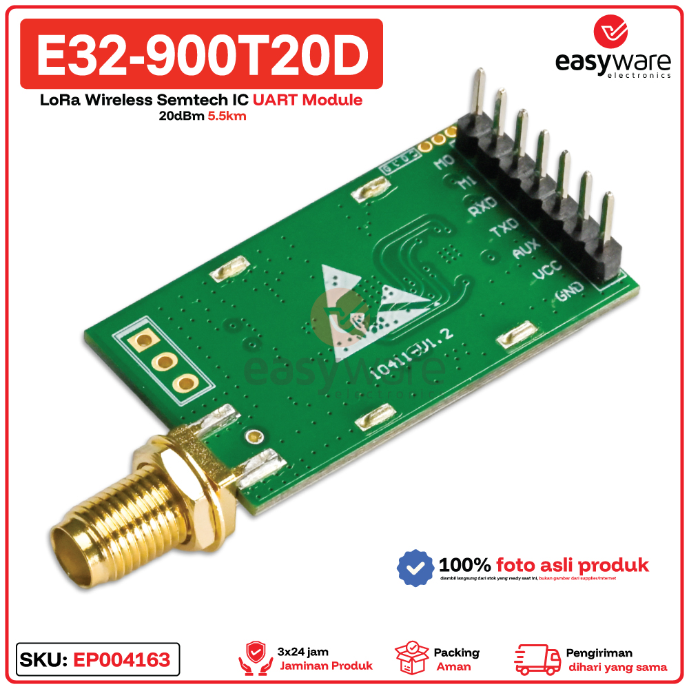 EBYTE E32-900T20D E32 900T20D LoRa Wireless Semtech IC 20dBm 5.5km UART LoRa Module - Gambar 4
