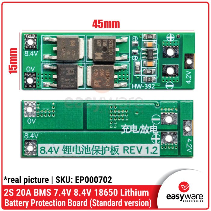 BMS 2S 20A 7.4V 8.4V 18650 Lithium battery protection board - Gambar 3